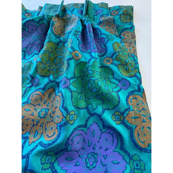 Vintage 60s curtain, teal, green, purple, orange, iridescent, single panel - Picture 9 of 10